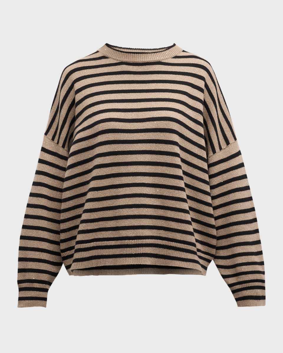 Stripe paillette Cashmere Wool Sweater